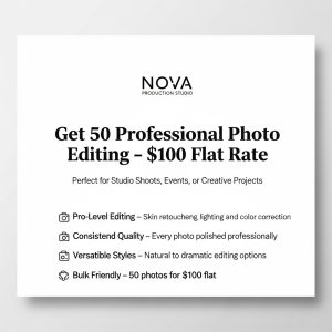 Professional Photo Editing Service – 50 Images for $100