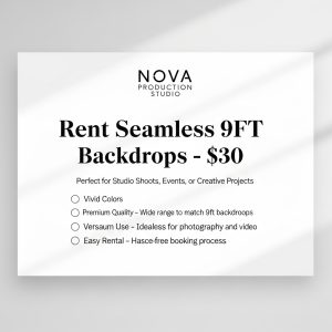 Rent Seamless 9FT Backdrops – 30$